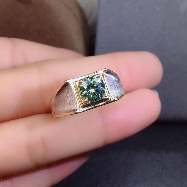 cluster trendy rings luxury 1 moissanite men's ring wedding engagement bridal 100% genuine sterling silver women's fine jewelry, Golden;silver 
cluster trendy rings luxury 1 moissanite men's ring wedding engagement bridal 100% genuine sterling silver women's fine jewelry, Golden;silver