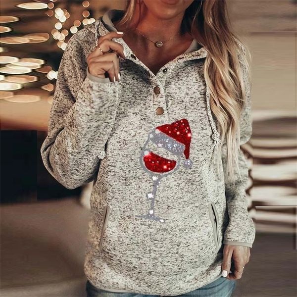 fashion women buttons collar hooded pullover pockets elk print sweatshirt casual long sleeve thicken hooded hoodies female 201203, Black
fashion women buttons collar hooded pullover pockets elk print sweatshirt casual long sleeve thicken hooded hoodies female 201203, Black