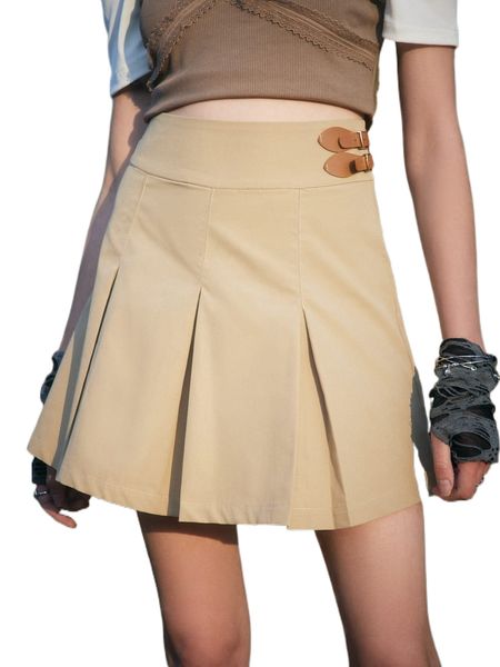 romwe solid pleated skirt w2qr#, Black 
romwe solid pleated skirt w2qr#, Black