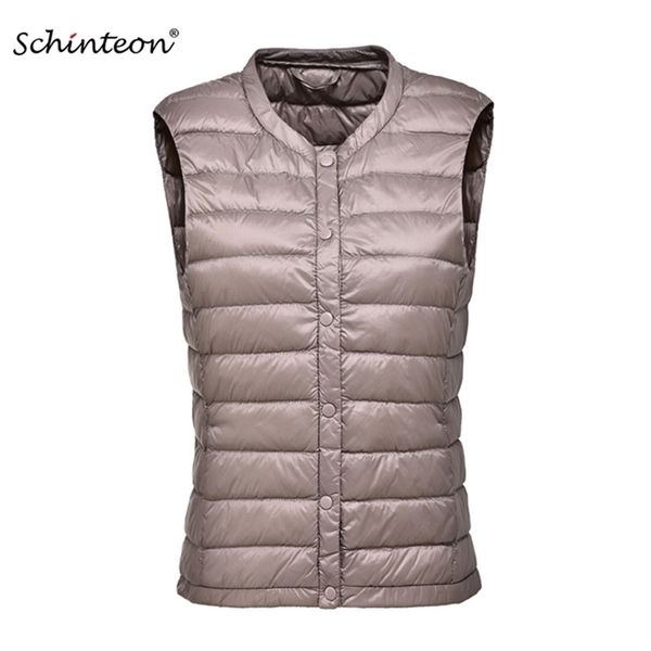 schinteon women 90% white duck down vest ultra light duck down casual gilet autumn winter warm o-neck sleeveless coat 201209, Black
schinteon women 90% white duck down vest ultra light duck down casual gilet autumn winter warm o-neck sleeveless coat 201209, Black