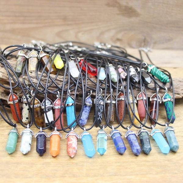 healing crystal natural hexagonal bullet pendants necklace reiki chakra rose quartz lapis amethysts charms women jewelry, Silver
healing crystal natural hexagonal bullet pendants necklace reiki chakra rose quartz lapis amethysts charms women jewelry, Silver