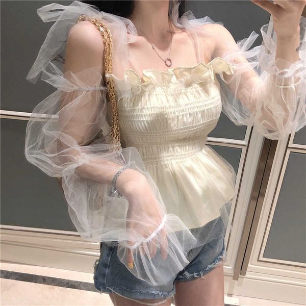 fashion womens chiffon long puff sleeve off shoulder blouses loose casual blouse lady 210601, White
fashion womens chiffon long puff sleeve off shoulder blouses loose casual blouse lady 210601, White