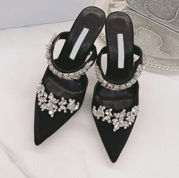 mules crystal diamond woman high-heeled sandals and slippers pointed toe stiletto banquet holiday casual half slip ladies high heels sandals, Black
mules crystal diamond woman high-heeled sandals and slippers pointed toe stiletto banquet holiday casual half slip ladies high heels sandals, Black