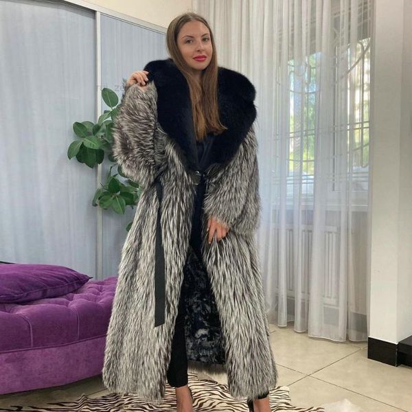 fur & women's faux fashion x-long real silver coat turn-down collar 2021 trendy woman winter whole skin genuine overcoat, Black
fur & women's faux fashion x-long real silver coat turn-down collar 2021 trendy woman winter whole skin genuine overcoat, Black