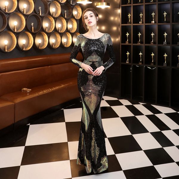 splicing sequin colorful evening dress 2022 bling long sleeve mermaid prom dresses big size scoop neck women formal party gown robes de soir, Black;red
splicing sequin colorful evening dress 2022 bling long sleeve mermaid prom dresses big size scoop neck women formal party gown robes de soir, Black;red