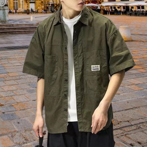 men's casual shirts men shirt turn-down collar hip hop button cool single-breasted cardigan solid color multi pocket summer cargo male, White;black
men's casual shirts men shirt turn-down collar hip hop button cool single-breasted cardigan solid color multi pocket summer cargo male, White;black