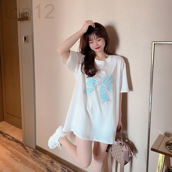 women's t-shirt designer spring and summer european cargo heavy industry bow knot nail bead inlaid diamond sweet thin short sleeve t-sh, White
women's t-shirt designer spring and summer european cargo heavy industry bow knot nail bead inlaid diamond sweet thin short sleeve t-sh, White