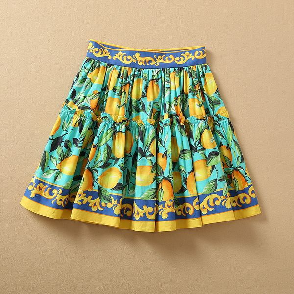 european and american women's summer 2022 new imperial lemon print fashion cotton pleated skirt, Black
european and american women's summer 2022 new imperial lemon print fashion cotton pleated skirt, Black