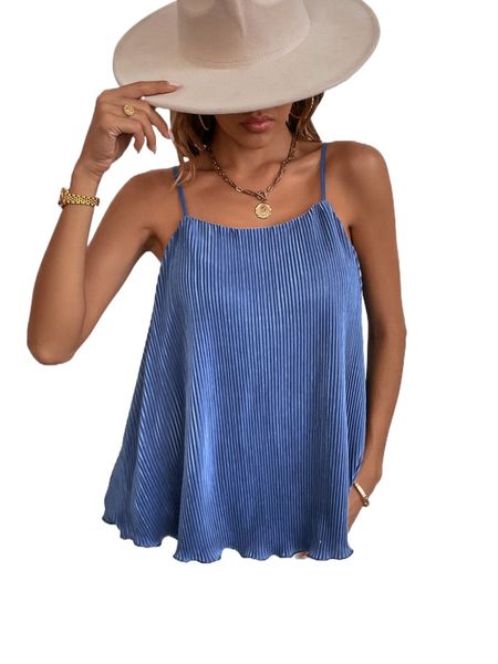 solid lettuce trim cami s6zt#, White