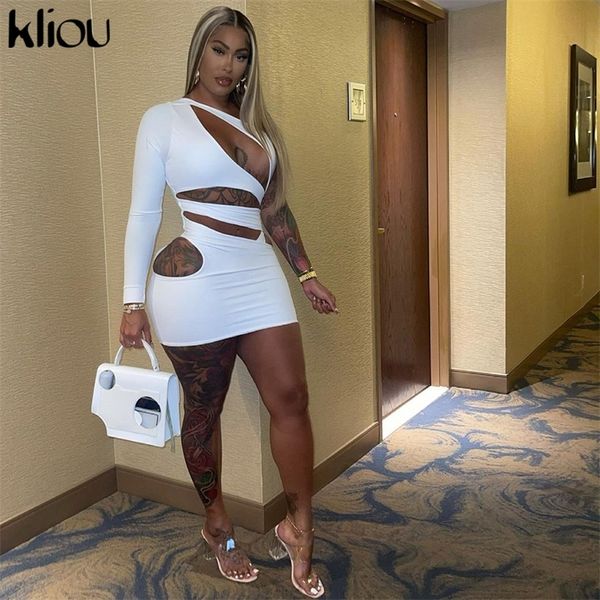 kliou charming mini dress women sheath cut off hollow out cleavage single side long sleeve diagonal collar party clubwear 220426, White;black
kliou charming mini dress women sheath cut off hollow out cleavage single side long sleeve diagonal collar party clubwear 220426, White;black