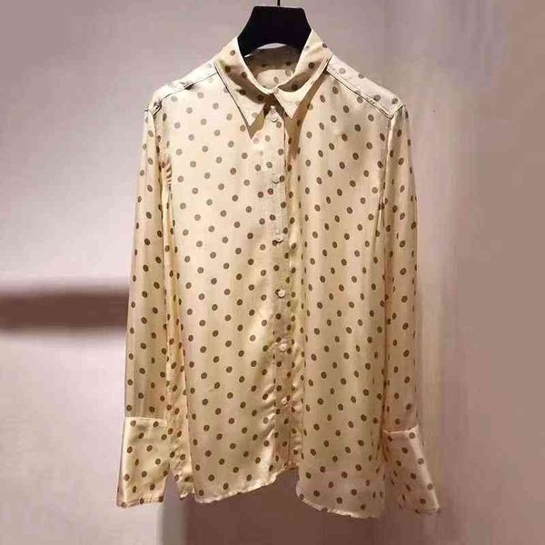 women's polos spring and summer temperament lady wave dot printing leisure versatile long sleeve shirt women, White
women's polos spring and summer temperament lady wave dot printing leisure versatile long sleeve shirt women, White