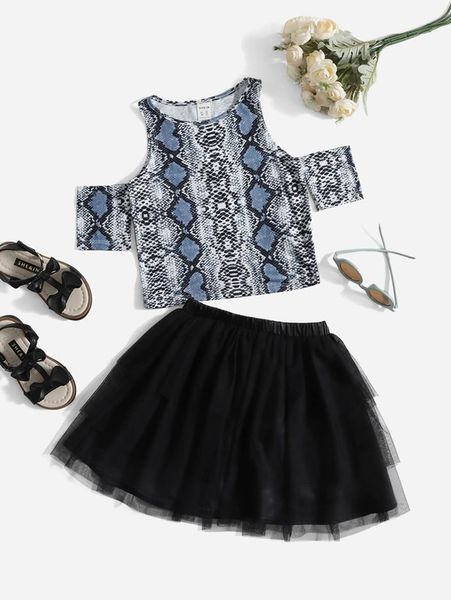 toddler girls snakeskin cold shoulder tee & mesh layered skirt set she, White
toddler girls snakeskin cold shoulder tee & mesh layered skirt set she, White