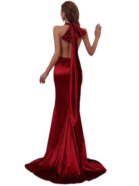 missord self tie plunging halterneck fishtail satin prom dress r1wa#, Black;gray
missord self tie plunging halterneck fishtail satin prom dress r1wa#, Black;gray