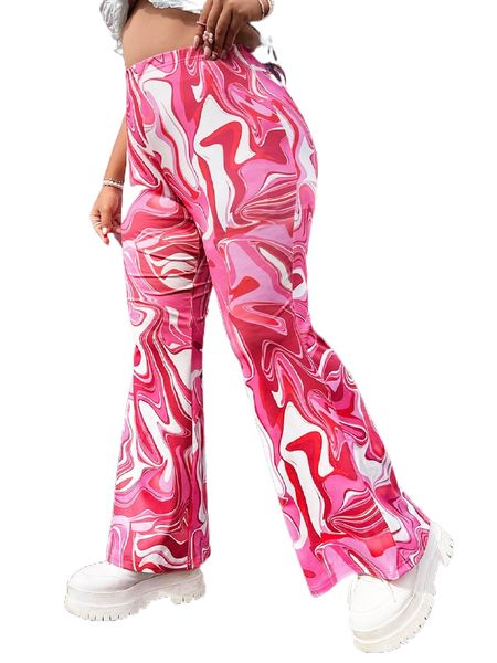 plus marled print flare leg pants f1o2#, Black
plus marled print flare leg pants f1o2#, Black