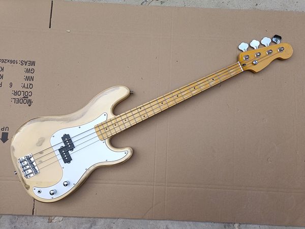 factory custom milk yellow 4-string electric bass guitar relic style bass chrome hardwares maple fingerboard white pickguard offer customize
factory custom milk yellow 4-string electric bass guitar relic style bass chrome hardwares maple fingerboard white pickguard offer customize
