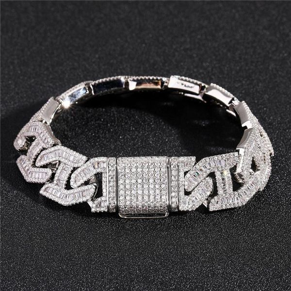 link, chain 17mm baguette miami zircon bracelets for men women 2 colors link cz iced out bracelet hip hop jewelry, Black
link, chain 17mm baguette miami zircon bracelets for men women 2 colors link cz iced out bracelet hip hop jewelry, Black