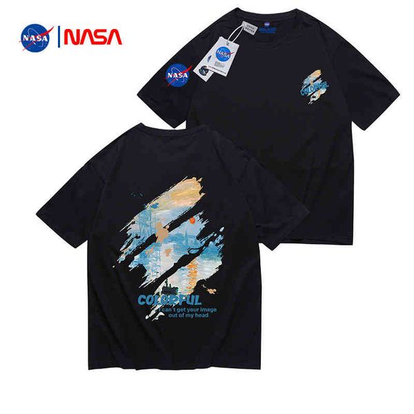 nasa co branded short sleeve t-shirt men's summer new loose round neck casual fashion brand couple, White;black
nasa co branded short sleeve t-shirt men's summer new loose round neck casual fashion brand couple, White;black