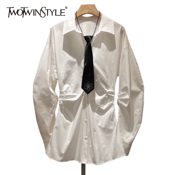 white ruched shirt for women lapel long sleeve minimalist casual shirts female fashion clothing spring 210423
white ruched shirt for women lapel long sleeve minimalist casual shirts female fashion clothing spring 210423