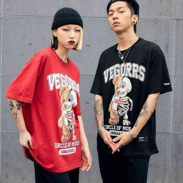 designer men's t-shirt street hip hop skull bear short t-shirt men's fashion brand loose bf style casual round neck half sleeve te, White;black
designer men's t-shirt street hip hop skull bear short t-shirt men's fashion brand loose bf style casual round neck half sleeve te, White;black