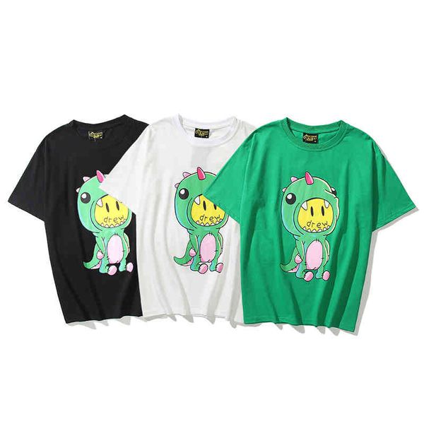 men's t-shirts spring and summer smiling face little dinosaur cartoon pattern series men's women's short sleeves, White;black
men's t-shirts spring and summer smiling face little dinosaur cartoon pattern series men's women's short sleeves, White;black