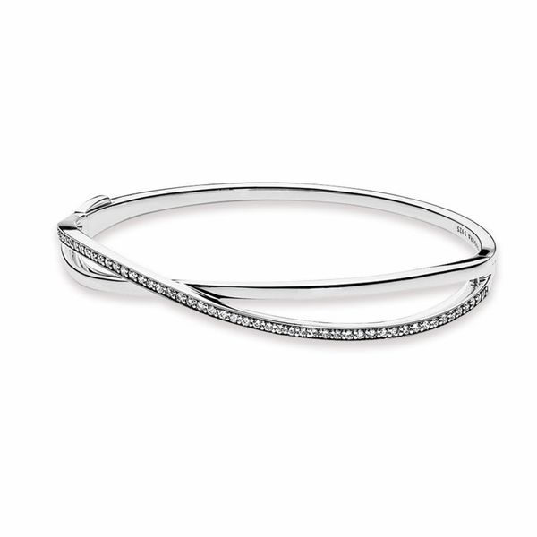authentic 925 sterling silver entwined bangle bracelet cz diamond womens wedding gift designer jewelry with original box for pandora bracele, Black
authentic 925 sterling silver entwined bangle bracelet cz diamond womens wedding gift designer jewelry with original box for pandora bracele, Black