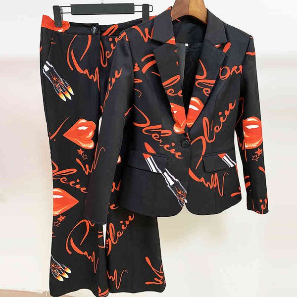 women's two piece pants star same style 2022 autumn and winter suit personalized red lip letter printing one button flared pants ba9h, White
women's two piece pants star same style 2022 autumn and winter suit personalized red lip letter printing one button flared pants ba9h, White