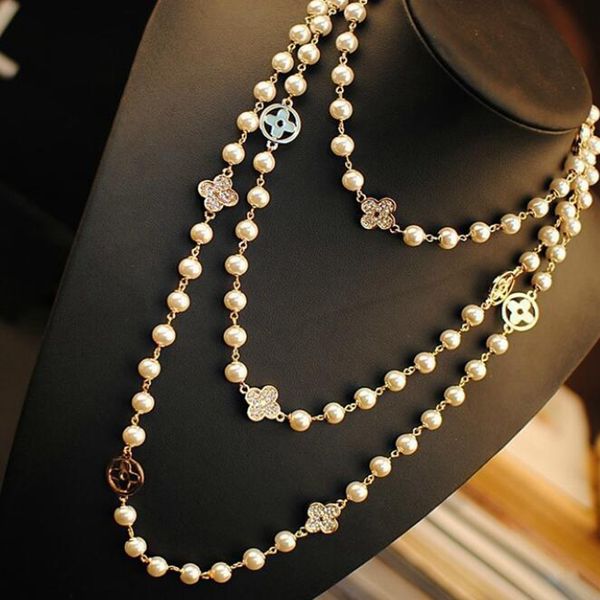 white natural pearl beads necklace for women four-leaf clover letter crystal multilayer choker pendant fashion jewelry wedding boho accessor, Silver
white natural pearl beads necklace for women four-leaf clover letter crystal multilayer choker pendant fashion jewelry wedding boho accessor, Silver