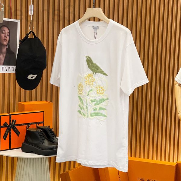 women's t-shirt designer luojia 22ss summer new chest embroidered bird flower pattern t-shirt for men and women zk8u, White
women's t-shirt designer luojia 22ss summer new chest embroidered bird flower pattern t-shirt for men and women zk8u, White