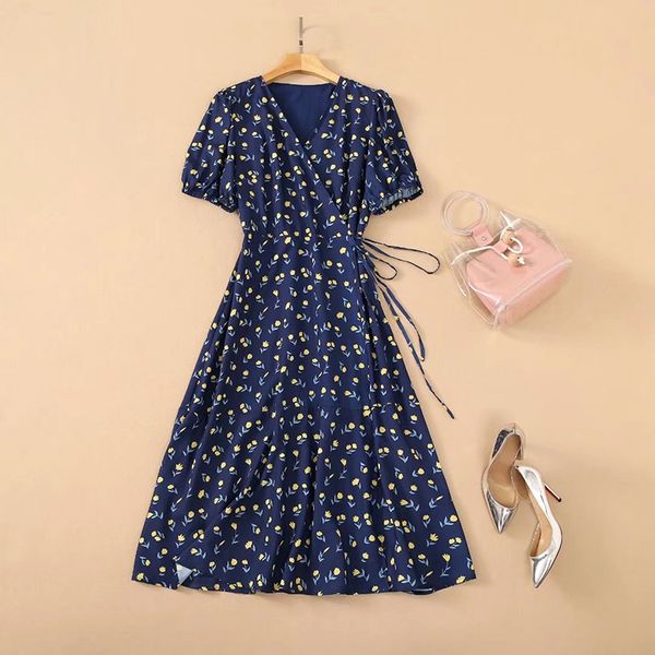 women runway vintage dresses v neck floral print frock puff sleeve belt holiday midi party casual, Black
women runway vintage dresses v neck floral print frock puff sleeve belt holiday midi party casual, Black