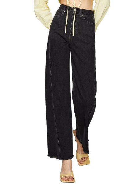 jazzevar slant pocket raw cut jeans 46wq#, Blue