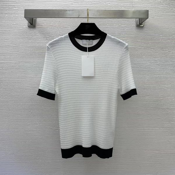 2022 spring summer milan runway sweaters o neck short sleeve high end jacquard pullover women's designer t-shirt 413-1, White;black
2022 spring summer milan runway sweaters o neck short sleeve high end jacquard pullover women's designer t-shirt 413-1, White;black