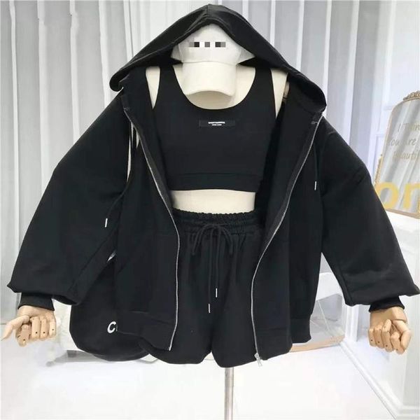 women's tracksuits women's tracksuits three 3 piece sets women vest drawstring shorts hooded zipper jacket sportswear suits female, Gray
women's tracksuits women's tracksuits three 3 piece sets women vest drawstring shorts hooded zipper jacket sportswear suits female, Gray