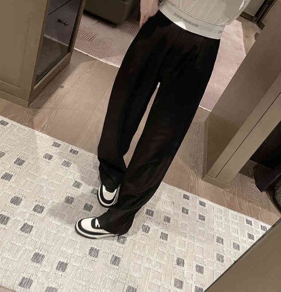 women's pants & capris 2022 spring clothes straight tube versatile black trousers high waist letter splicing vertical casual pants wome, Black;white
women's pants & capris 2022 spring clothes straight tube versatile black trousers high waist letter splicing vertical casual pants wome, Black;white