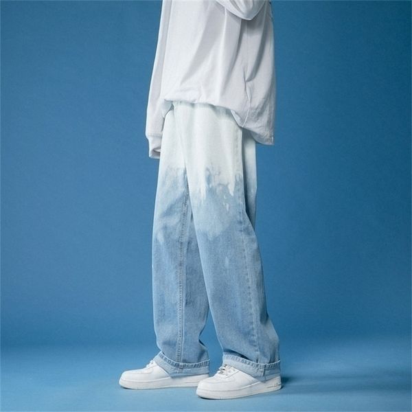 summer tiedye men jeans fashion casual male wide leg pants minimalism straight loose denim 220620, Blue
summer tiedye men jeans fashion casual male wide leg pants minimalism straight loose denim 220620, Blue