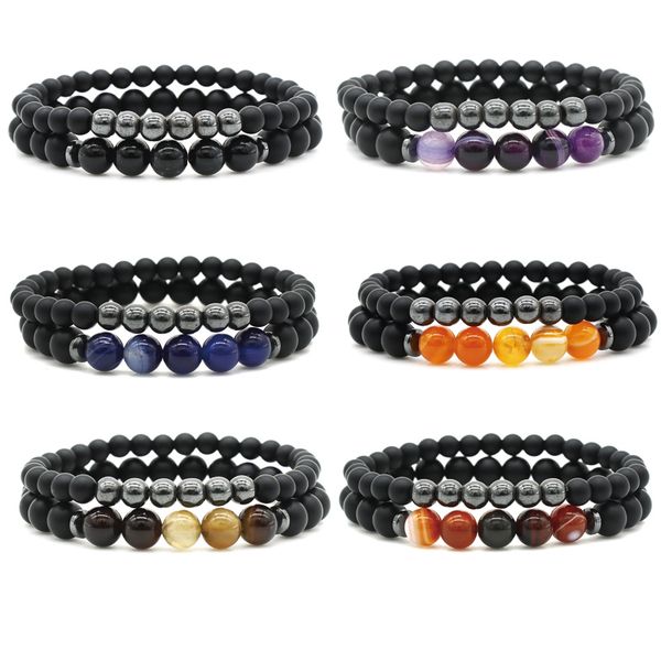 2pcs/set couple distance matte black onyx beaded bracelet bangle natural striped agate maganet stone bracelet set for men women
2pcs/set couple distance matte black onyx beaded bracelet bangle natural striped agate maganet stone bracelet set for men women