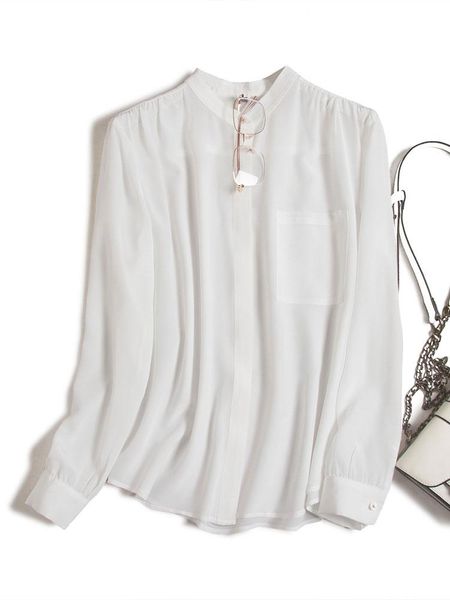 women's polos minority designer hidden button design round neck silk fashion shirt ol wind mulberry single pocket shirtwomen's pol, White
women's polos minority designer hidden button design round neck silk fashion shirt ol wind mulberry single pocket shirtwomen's pol, White