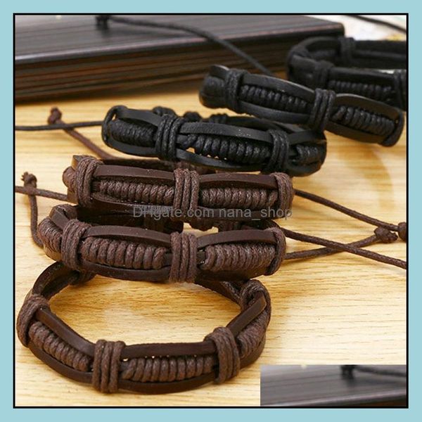 charm bracelets jewelry black brown leather retro punk rope briaded handmade bangle for women men fashion je dhcyp, Golden;silver
charm bracelets jewelry black brown leather retro punk rope briaded handmade bangle for women men fashion je dhcyp, Golden;silver