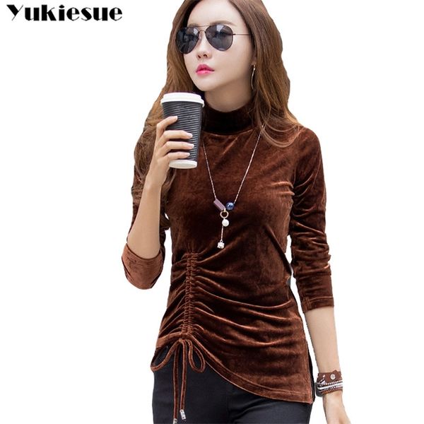 women velour t shirt spring new fashion female velvet skinny turtleneck long sleeve slim elegant t shirts female 210412, White
women velour t shirt spring new fashion female velvet skinny turtleneck long sleeve slim elegant t shirts female 210412, White
