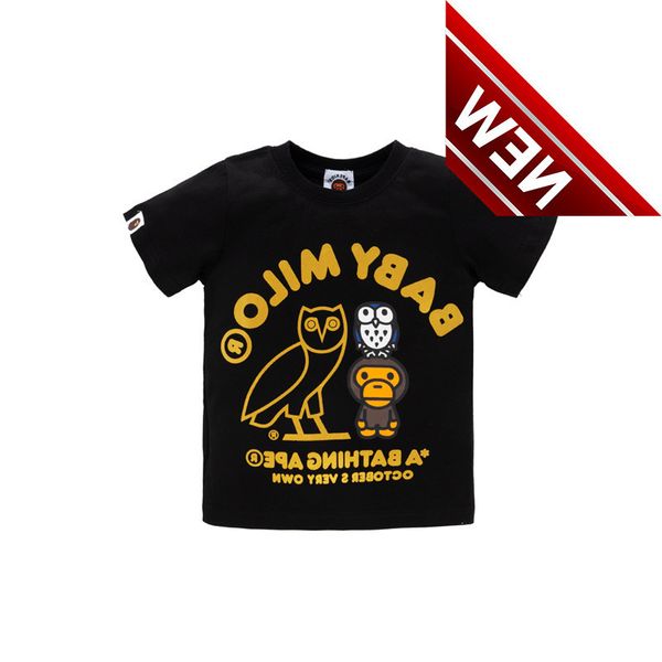 2021 summer new children's wear bap gilded owl small and medium-sized cotton short sleeve t-shirt fashion, White;black
2021 summer new children's wear bap gilded owl small and medium-sized cotton short sleeve t-shirt fashion, White;black