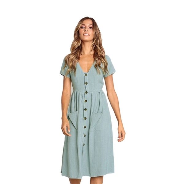 cotton linen women summer dress casual v-neck button pocket short sleeve a-line midi dresses for vestidos 220426, White;black
cotton linen women summer dress casual v-neck button pocket short sleeve a-line midi dresses for vestidos 220426, White;black