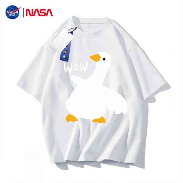 2022 new nasa co branded summer little white duck short shirt trendy ins high street sleeve t-shirt, White;black
2022 new nasa co branded summer little white duck short shirt trendy ins high street sleeve t-shirt, White;black