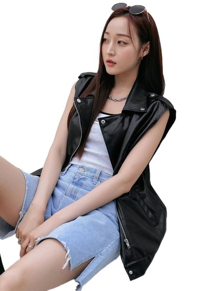 dazy-less grommet eyelet buckled zipper biker jacket b7so#, Black;brown