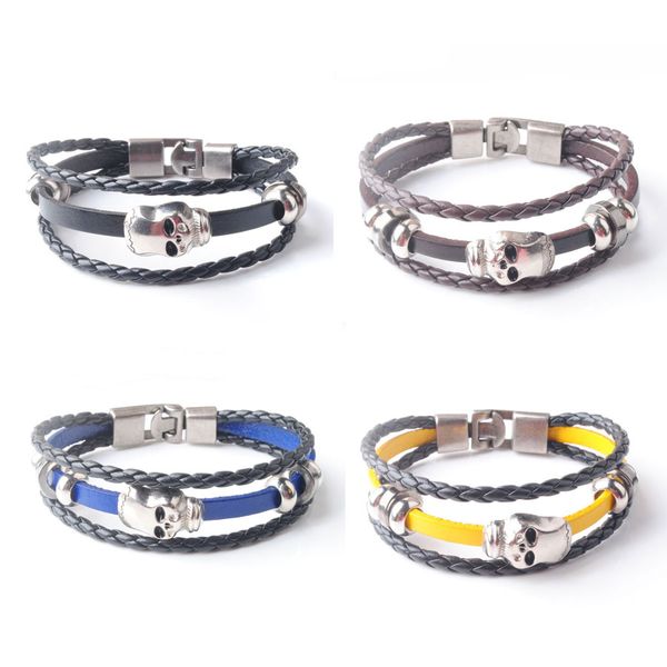 Multilayer Dichroic Leather Skull Accessories Men's Bracelet Stainless Steel Leather Bangle For Special Present BC001
Multilayer Dichroic Leather Skull Accessories Men's Bracelet Stainless Steel Leather Bangle For Special Present BC001