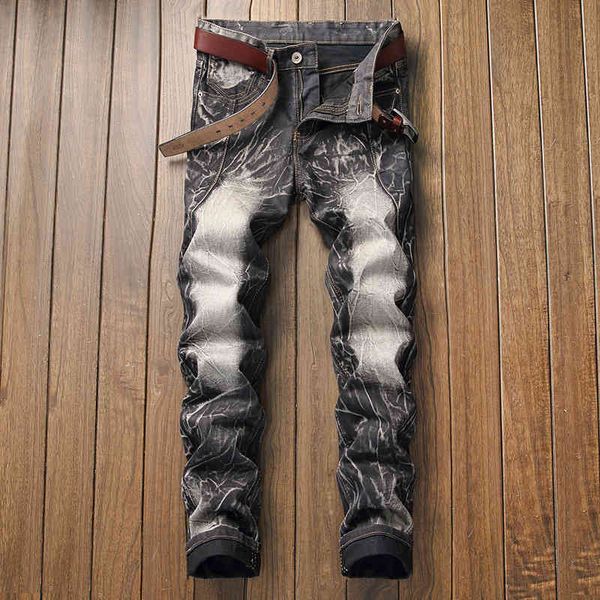new grey black jeans personality tie flower street trend men's clothing simple, Blue
new grey black jeans personality tie flower street trend men's clothing simple, Blue