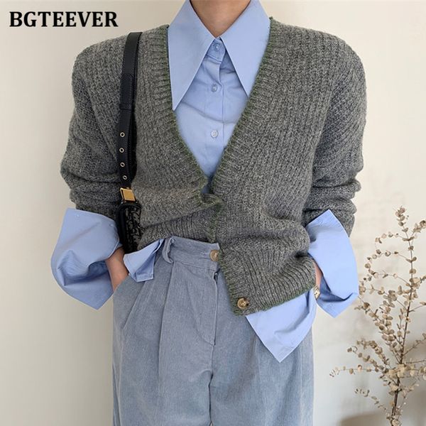 stylish solid v-neck single-breasted female sweaters long sleeve loose women knitted cardigans 2021 autumn winter, White;black
stylish solid v-neck single-breasted female sweaters long sleeve loose women knitted cardigans 2021 autumn winter, White;black