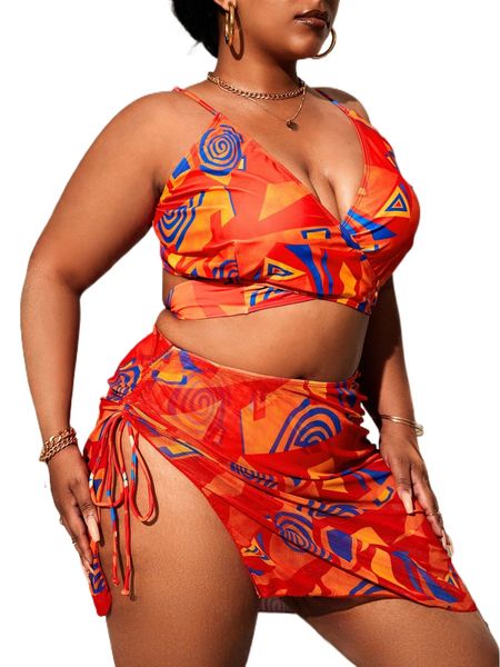 plus 3pack geo print wrap tie back high waist bikini swimsuit t5vl#, White;black
plus 3pack geo print wrap tie back high waist bikini swimsuit t5vl#, White;black