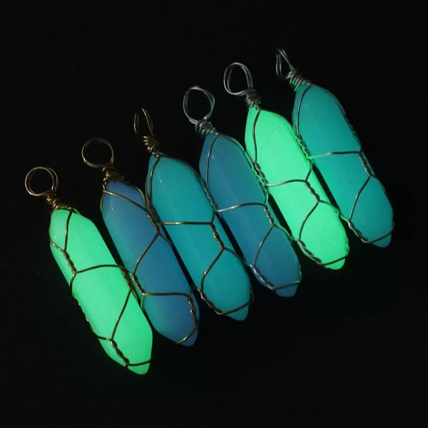 hexagonal cylindrical crystal stone charms glow in the dark luminous wire wrap stones pendant for necklaces jewelry making women men, Bronze;silver
hexagonal cylindrical crystal stone charms glow in the dark luminous wire wrap stones pendant for necklaces jewelry making women men, Bronze;silver