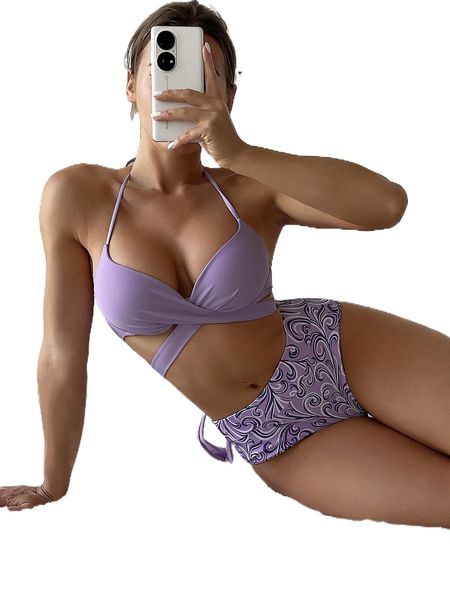 graphic wrap push up high waisted bikini swimsuit n1ul#, White;black 
graphic wrap push up high waisted bikini swimsuit n1ul#, White;black