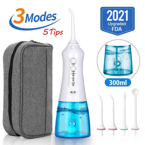 3 modes portable oral irrigator cordless dental flosser usb rechargeable 5 nozzles water jet floss tooth pick 300ml 220518
3 modes portable oral irrigator cordless dental flosser usb rechargeable 5 nozzles water jet floss tooth pick 300ml 220518