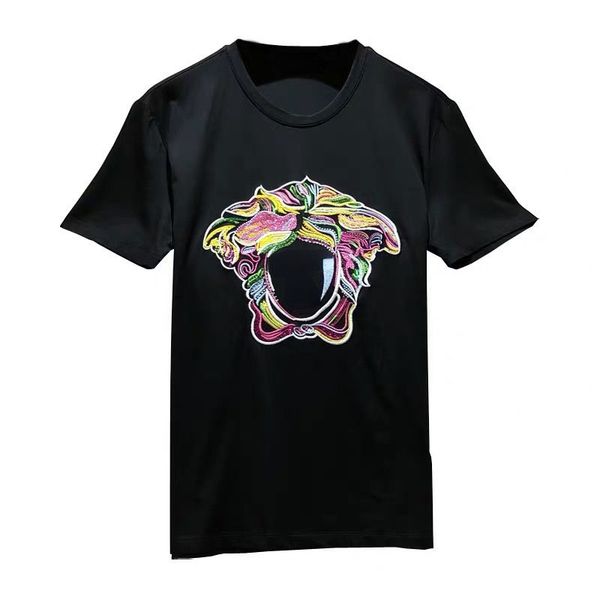 summer t shirt trendy designer ve22rs short sleeve t shirt hand embroidered medusa crew neck loose solid color top, White;black
summer t shirt trendy designer ve22rs short sleeve t shirt hand embroidered medusa crew neck loose solid color top, White;black